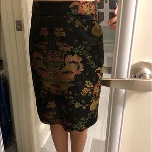 Black chinoiserie skirt